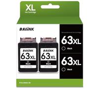 BAIINK Cartucho de Tinta Negra 63XL de Repuesto para HP Ink 63 XL HP 63XL Compatible con OfficeJet 3830 4650 4652 4655 5252 5255 5258 Envy 4520 4512 DeskJet 1112 1110 3630 3632 211 30 y 21 Impresora