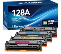 BAIINK Cartucho de tóner compatible 128A de repuesto para HP 128A, paquete de 4 CE320A, CE321A, CE322A, CE323A, compatible con impresora HP Laserjet Pro CM1415fn CM1415fnw CP1525n CP1525nw (paquete de
