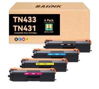 BAIINK TN-433 TN-431 - Cartucho de tóner de repuesto para Brother TN433 TN431 compatible con Brother HL-L8260CDW HL-L8360CDW MFC-L8610CDW MFC-L8900CDW HL-L9310CDW (B/C/Y/M)