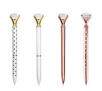 BaiJ Bolígrafos de Bola de Diamante,4 Pack Cristal Bolígrafo de Punta Redonda de Oro Rosa Bolígrafo Retráctil Bolígrafo de Metal para Oficina Papelería Escolar