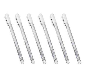 BaiJ Bolígrafos de Gel Blanco,6 Pack Bolígrafo de Tinta de Gel Blanca Bolígrafo de Dibujo Lineal de 0.8mm Punta Fina Resaltar Bolígrafos para Artistas Papeles Oscuros Resaltar Diseño de Arte