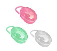 BaiJ Caja De Chupete,3 PCS Caja Estuche de Pezón para Bebé Portachupetes Healifty Contenedores de Almacenamiento de Chupete Portachupete Portachupetes Infant(Rosa+Transparente+Verde)