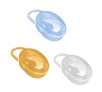 BaiJ Caja De Chupete,3 PCS Caja Estuche de Pezón para Bebé Portachupetes Healifty Contenedores de Almacenamiento de Chupete Portachupete Portachupetes Infant(Amarillo+Transparente+Azul)