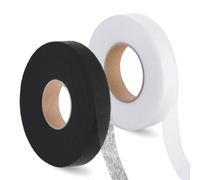 BaiJ Cinta de Dobladillo Plancha, 128 Metros Entretela Termoadhesiva para Ropa Dobladillos, Cortinas y Pantalones, Cinta Adhesiva Doble, Pegamento Textil de Tela (2cm de Ancho BK+WT)