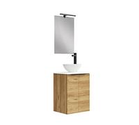 BAIKAL Conjunto De Mueble De Baño 45cm. Incluye Mueble con Lavabo. Melamina 16mm. Mueble MONTADO. Encimera + Lavabo. Con Espejo 2 Puertas Teka
