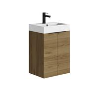 Baikal Conjunto De Mueble De Baño 45cm. Incluye Mueble con Lavabo. Melamina 16mm. Mueble MONTADO. Lavabo Encastrado. Sin Espejo 2 Puertas Teka