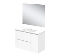Baikal Conjunto de Mueble de baño Duo, Incluye Lavabo. Mueble Suspendido en Pared con Lavabo cerámico. Varios Acabados y Medidas. Mueble MONTADO.