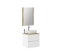 Baikal Conjunto de Mueble de baño Duo, Incluye Lavabo. Mueble Suspendido en Pared con Lavabo cerámico. Varios Acabados y Medidas. Mueble MONTADO.