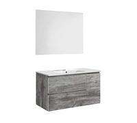 Baikal Conjunto de Mueble de baño Duo, Incluye Lavabo. Mueble Suspendido en Pared con Lavabo cerámico. Varios Acabados y Medidas. Mueble MONTADO.