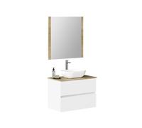 Baikal Conjunto de Mueble de baño Duo, Incluye Lavabo. Mueble Suspendido en Pared con Lavabo cerámico. Varios Acabados y Medidas. Mueble MONTADO.