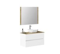 Baikal Conjunto de Mueble de baño Duo, Incluye Lavabo. Mueble Suspendido en Pared con Lavabo cerámico. Varios Acabados y Medidas. Mueble MONTADO.