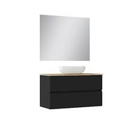 Baikal Conjunto de Mueble de baño Natura, Incluye Lavabo. Mueble Suspendido en Pared con Lavabo cerámico. Varios Acabados y Medidas. Mueble MONTADO.