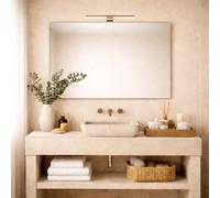 BAIKAL Espejo de Baño con Aplique LED | 100x80cm | Espejo Baño Rectangular | Varias Medidas Disponibles | Opción con y Sin LED.