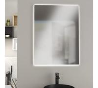 Baikal Espejo de Baño Rectangular | 60 x 80 cm | LED Perimetral | Espejo con luz | Espejo con LED.