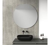 Baikal Espejo de Baño, Varias Formas y Medidas Disponibles. Opción con y Sin LED. Estilos Que se adaptan al baño o Cualquier Estancia del hogar. 80 Espejo Redondo