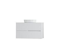 Baikal Gavin Top Mueble de baño Gavin, 2 cajones, Mueble Suspendido en Pared. Incluye Lavabo Cerámico sobre Encimera. Varios Acabados y Medidas. Mueble MONTADO. Sin Espejo 100 cm Blanco