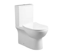 BAIKAL Inodoro de Cerámica T9. WC Compacto a Suelo con Sistema Rimless y cisterna Monobloque con mecanismo de Doble Descarga. Sanitario completo con Salida Dual y Asiento con caída Amortiguada.