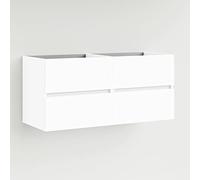 Baikal Modular Mueble de Baño de 2 Cajones, Suspendido en Pared, Módulo de Baño, en Melamina 16mm. Mueble MONTADO. Combinable con Cualquier Top Mueble 2 Cajones 60+60 cm Blanco