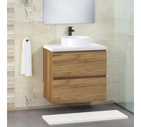 Baikal Modular Mueble de Baño de 2 Cajones, Suspendido en Pared, Módulo de Baño, en Melamina 16mm. Mueble MONTADO. Combinable con Cualquier Top.