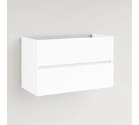 Baikal Modular Mueble de Baño de 2 Cajones, Suspendido en Pared, Módulo de Baño, en Melamina 16mm. Mueble MONTADO. Combinable con Cualquier Top Mueble 2 Cajones 90 cm Blanco