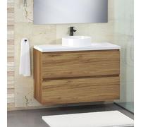 Baikal Modular Mueble de Baño de 2 Cajones, Suspendido en Pared, Módulo de Baño, en Melamina 16mm. Mueble MONTADO. Combinable con Cualquier Top.