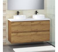 Baikal Modular Mueble de Baño de 2 Cajones, Suspendido en Pared, Módulo de Baño, en Melamina 16mm. Mueble MONTADO. Combinable con Cualquier Top.