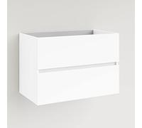 Baikal Modular Mueble de Baño de 2 Cajones, Suspendido en Pared, Módulo de Baño, en Melamina 16mm. Mueble MONTADO. Combinable con Cualquier Top Mueble 2 Cajones 80 cm Blanco