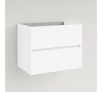 Baikal Modular Mueble de Baño de 2 Cajones, Suspendido en Pared, Módulo de Baño, en Melamina 16mm. Mueble MONTADO. Combinable con Cualquier Top Mueble 2 Cajones 70 cm Blanco