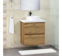 Baikal Modular Mueble de Baño de 2 Cajones, Suspendido en Pared, Módulo de Baño, en Melamina 16mm. Mueble MONTADO. Combinable con Cualquier Top.