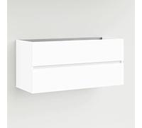 Baikal Modular Mueble de Baño de 2 Cajones, Suspendido en Pared, Módulo de Baño, en Melamina 16mm. Mueble MONTADO. Combinable con Cualquier Top Mueble 2 Cajones 120 cm Blanco