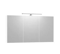 Baikal Mueble Camerino con Espejo, Armario Auxiliar de Baño Multiusos, Opción con o sin Luz LED. Mueble de Pared de fácil colocación. Armario MONTADO. Acabado Blanco. Camerino LED 120 cm