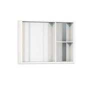 Baikal Mueble Camerino con Espejo, Armario Auxiliar de Baño Multiusos, Opción con o sin Luz LED. Mueble de Pared de fácil colocación. Armario MONTADO. Acabado Blanco. Sin Puerta 80 cm