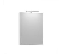 Baikal Mueble Camerino con Espejo, Armario Auxiliar de Baño Multiusos, Opción con o sin Luz LED. Mueble de Pared de fácil colocación. Armario MONTADO. Acabado Blanco. Camerino LED 60 cm