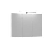 Baikal Mueble Camerino con Espejo, Armario Auxiliar de Baño Multiusos, Opción con o sin Luz LED. Mueble de Pared de fácil colocación. Armario MONTADO. Acabado Blanco. Camerino LED 90 cm