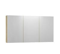 Baikal Mueble Camerino con Espejo, Armario Auxiliar de Baño Multiusos, Opción con o sin Luz LED. Mueble de Pared de fácil colocación. Armario MONTADO. Acabado Nature. Camerino 120 cm