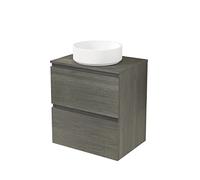 BAIKAL Mueble de Baño DEVA. Mueble Suspendido en Pared incluye Lavabo cerámico. Disponible en Fondo 39cm y 46cm. Mueble MONTADO. Mueble 60 cm Roble Azabache