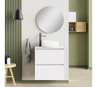 Baikal Mueble de Baño Deva. Mueble Suspendido en Pared Incluye Lavabo cerámico. Disponible en Fondo 39cm y 46cm. Mueble MONTADO.