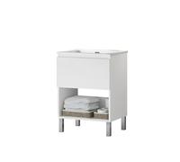 Baikal Mueble de Baño Gap. Mueble Suspendido con Puerta Abatible. Gran Capacidad de Almacenamiento. Mueble MONTADO. Se Entrega Mueble + Lavabo