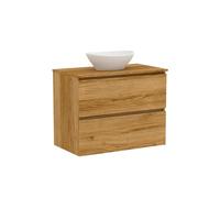 Baikal Mueble de Baño Klay. Mueble MONTADO. 2 Cajones Suspendido con Lavabo sobre Encimera. Armario de Baño. Lavabo Ceramico. 90cm Teka.