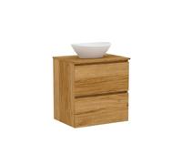 Baikal Mueble de Baño Klay. Mueble MONTADO. 2 Cajones Suspendido con Lavabo sobre Encimera. Armario de Baño. Lavabo Ceramico. 70cm Teka.