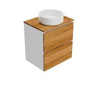 Baikal Mueble de Baño Lia Top. Mueble MONTADO. 70cm Blanco - Teka. 2 Cajones Suspendido con Lavabo sobre encimera. Armario de Baño. Cierre Amortiguado. Altura 64cm