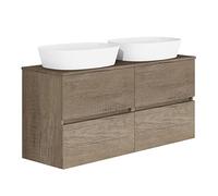 Baikal Mueble de Baño Onyx, 2 cajones, suspendido en Pared, con Lavabo cerámico. Mueble Montado, Melamina 16,Mueble F39 + Top + Lavabo 60+60 cm Nebraska,282834087