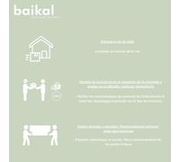 Baikal Mueble de Baño Rubi. Mueble MONTADO. 2 Cajones Suspendido con Lavabo. Armario de Baño. Lavabo Ceramico. Cierre Amortiguado. Altura 55cm. 80cm Nature.