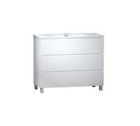Baikal Mueble de Baño TRIX. Mueble 3 cajones, con Patas. Varios Acabados y Medidas. Mueble Montado. 3 Cajones 100 cm Blanco