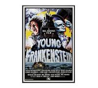 BaikalGallery EL JOVENCITO Frankenstein Cartel Enmarcado (F1547)- MOLDURA DE Aluminio Color Negro - Montaje EN Panel Adhesivo Y Ligero (Foam)- Laminado EN Acabado Mate (SIN Cristal) (30x45cm)
