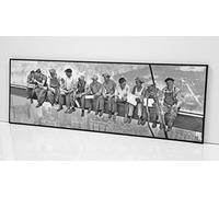 BaikalGallery FORMATO SUPER PANORAMICO - OBREROS EN NUEVA YORK 1932 - CUADRO ENMARCADO TAMAÑO 40X120CM (P1054)- Moldura de Aluminio Color a elegir- Montaje en Panel adhesivo (Foam)(Negro)