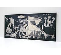 BaikalGallery GUERNICA Cuadro Enmarcado -Montado en Tablero Adhesivo rígido y Ligero Profesional de 1cm - Enmarcado en moldura de Aluminio Color Negro Mate - Laminado en Mate (Sin Cristal) (60x130cm)