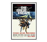 BaikalGallery LA Gran EVASIÓN Cartel Enmarcado (F1492)- MOLDURA DE Aluminio Color Negro - MONTADO EN Panel Adhesivo Y Ligero (Foam)- Laminado EN Mate (SIN Cristal) (40x60cm)