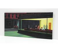 BaikalGallery Lienzo Cuadro Nighthawks, Edward Hopper 1942, (P2678) Impreso en Canvas de 320 gr de Algodón- Acabado Mate- Bastidor de Madera de Pino de 2cm de Grosor-Muy Ligero (40x80cm)
