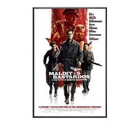 BaikalGallery Malditos BASTARDOS Cartel Enmarcado (F0053)- Moldura Aluminio Negro Mate - Montaje en Panel Adhesivo y Rígido de 1cm (Foam)- Laminado Acabado Mate (Sin Cristal)- (30x45cm)